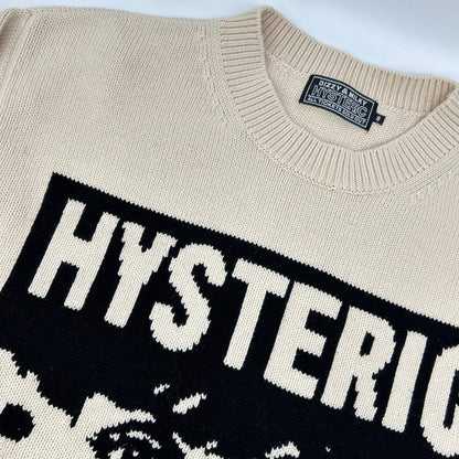 HYSTERIC GLAMOUR ヒステリックグラマー 02231NS01 ベージュ FLOWER TRAVELING編込セーター トップス