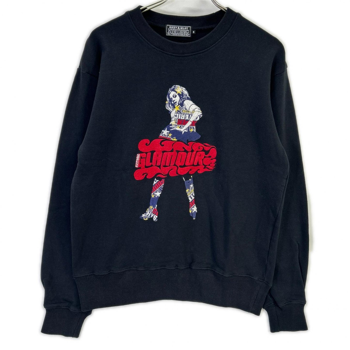 HYSTERIC GLAMOUR ヒステリックグラマー 02231CS07 黑色 VIXEN GIRL刺绣 运动衫 上衣
