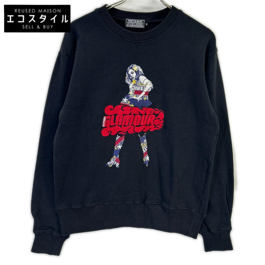 HYSTERIC GLAMOUR ヒステリックグラマー 02231CS07 ブラック VIXEN GIRL刺繍 スウェット トップス