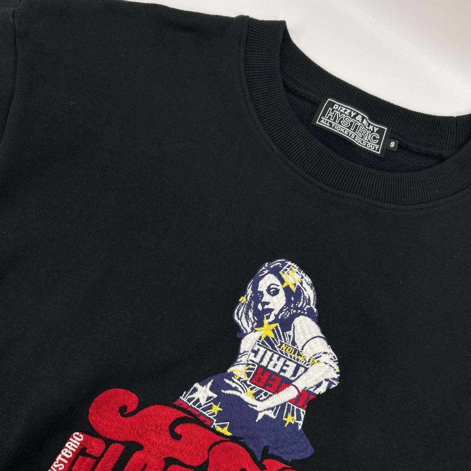 HYSTERIC GLAMOUR ヒステリックグラマー 02231CS07 黑色 VIXEN GIRL刺绣 运动衫 上衣