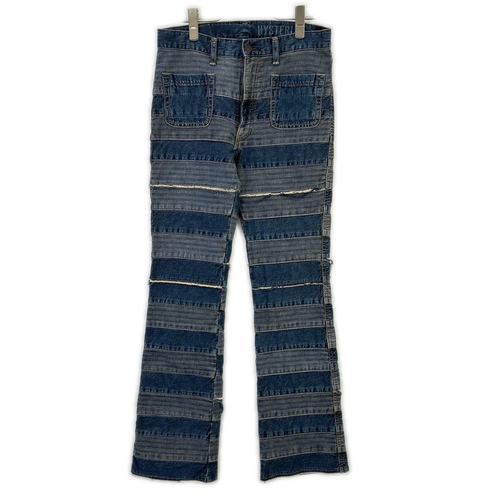 HYSTERIC GLAMOUR ヒステリックグラマー 01193AP02 インディゴ スクラッチフレアデニムパンツ ボトムス