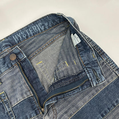 HYSTERIC GLAMOUR ヒステリックグラマー 01193AP02 インディゴ スクラッチフレアデニムパンツ ボトムス