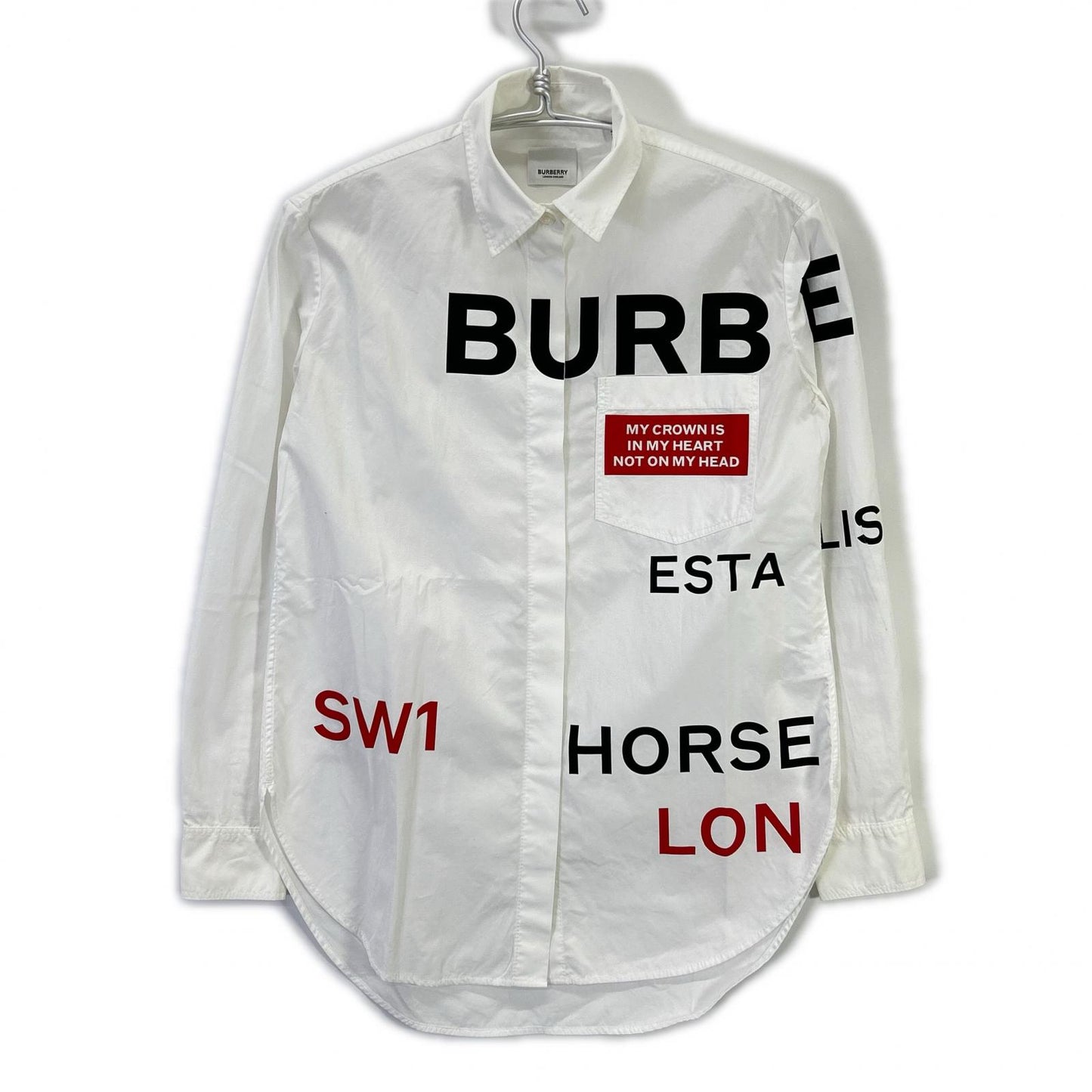BURBERRY バーバリー 8015637 ホワイト ホースフェリー ティッシ期 コットン シャツ トップス