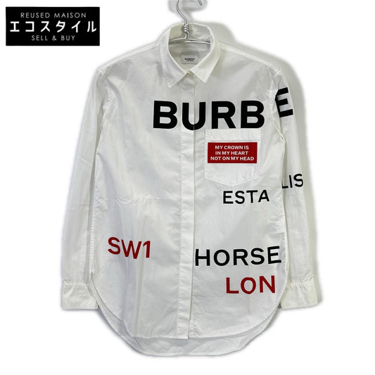BURBERRY バーバリー 8015637 ホワイト ホースフェリー ティッシ期 コットン シャツ トップス