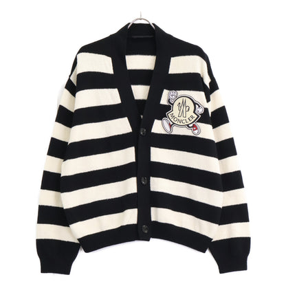 MONCLER モンクレール I10919B00010 CADIGAN TRICOT ビッグロゴワッペン ボーダー カーディガン トップス