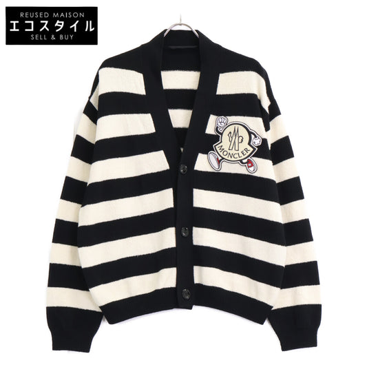MONCLER モンクレール I10919B00010 CADIGAN TRICOT ビッグロゴワッペン ボーダー カーディガン トップス