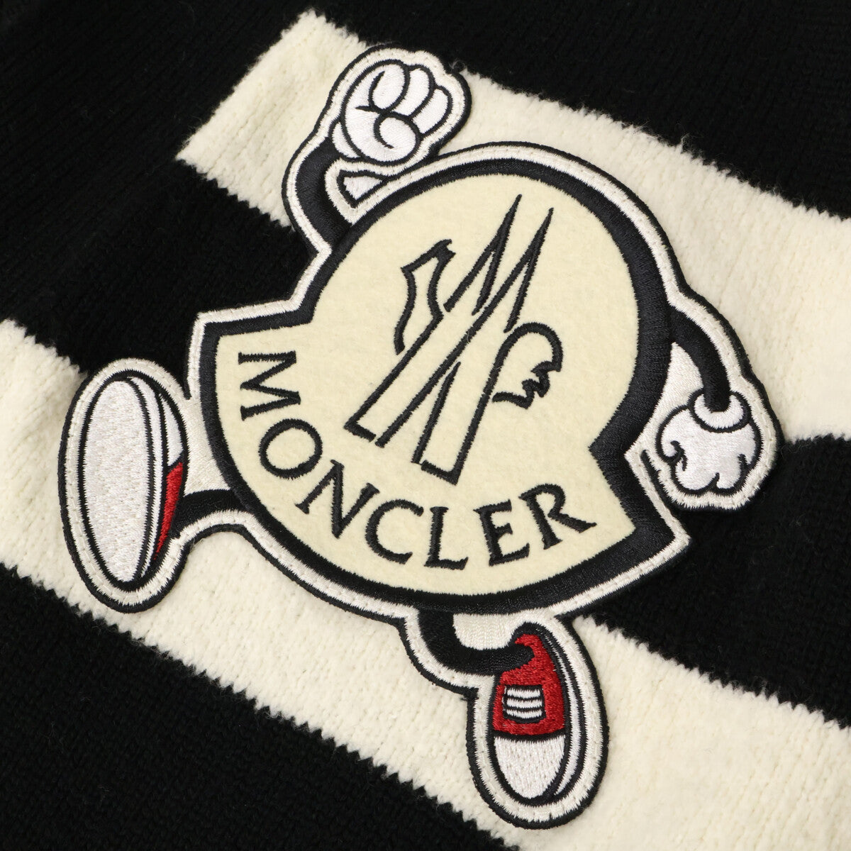 MONCLER モンクレール I10919B00010 CADIGAN TRICOT ビッグロゴワッペン ボーダー カーディガン トップス