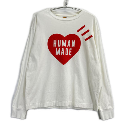 HUMAN MADE ヒューマンメイド ホワイト ハートロゴ コットン ディリーTシャツ トップス