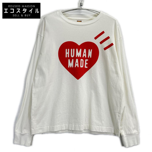 HUMAN MADE ヒューマンメイド ホワイト ハートロゴ コットン ディリーTシャツ トップス