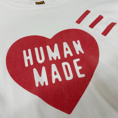 HUMAN MADE ヒューマンメイド ホワイト ハートロゴ コットン ディリーTシャツ トップス