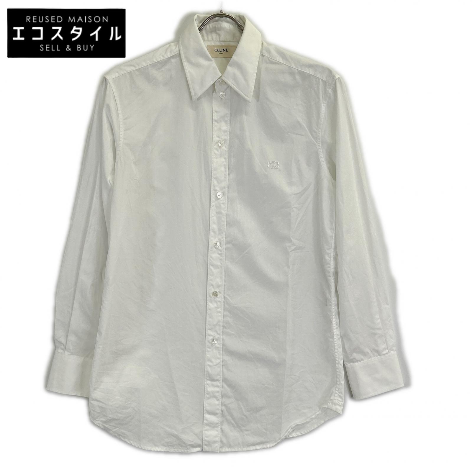 CELINE 2C670091F White Cotton Shirt Blouse