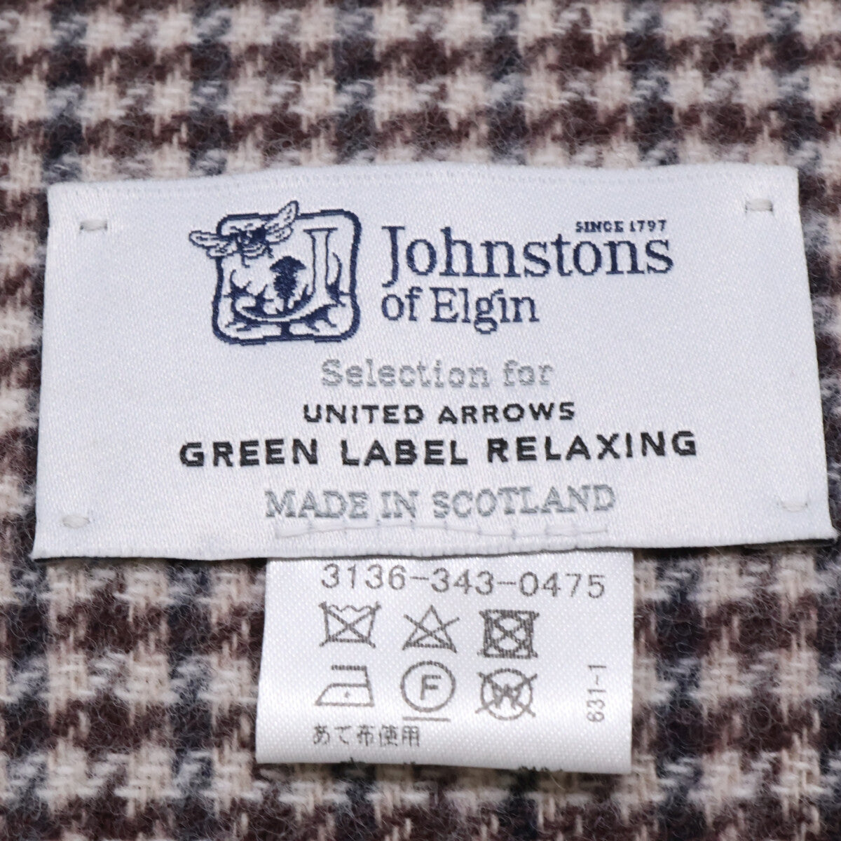Johnstons x UNITED ARROWS green label relaxing exclusive [Like new] 3136-343-0475 gun club check wool/cashmere scarf