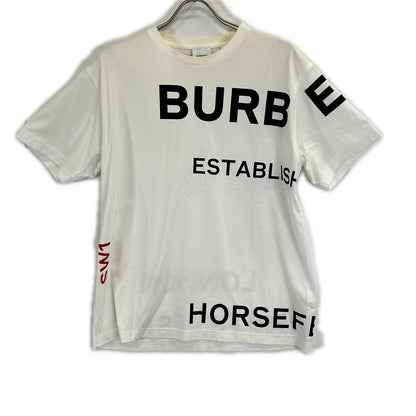 BURBERRY バーバリー 8017103 ホワイト ホースフェリープリント コットン オーバーサイズ Tシャツ トップス