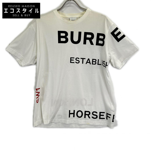 BURBERRY バーバリー 8017103 ホワイト ホースフェリープリント コットン オーバーサイズ Tシャツ トップス