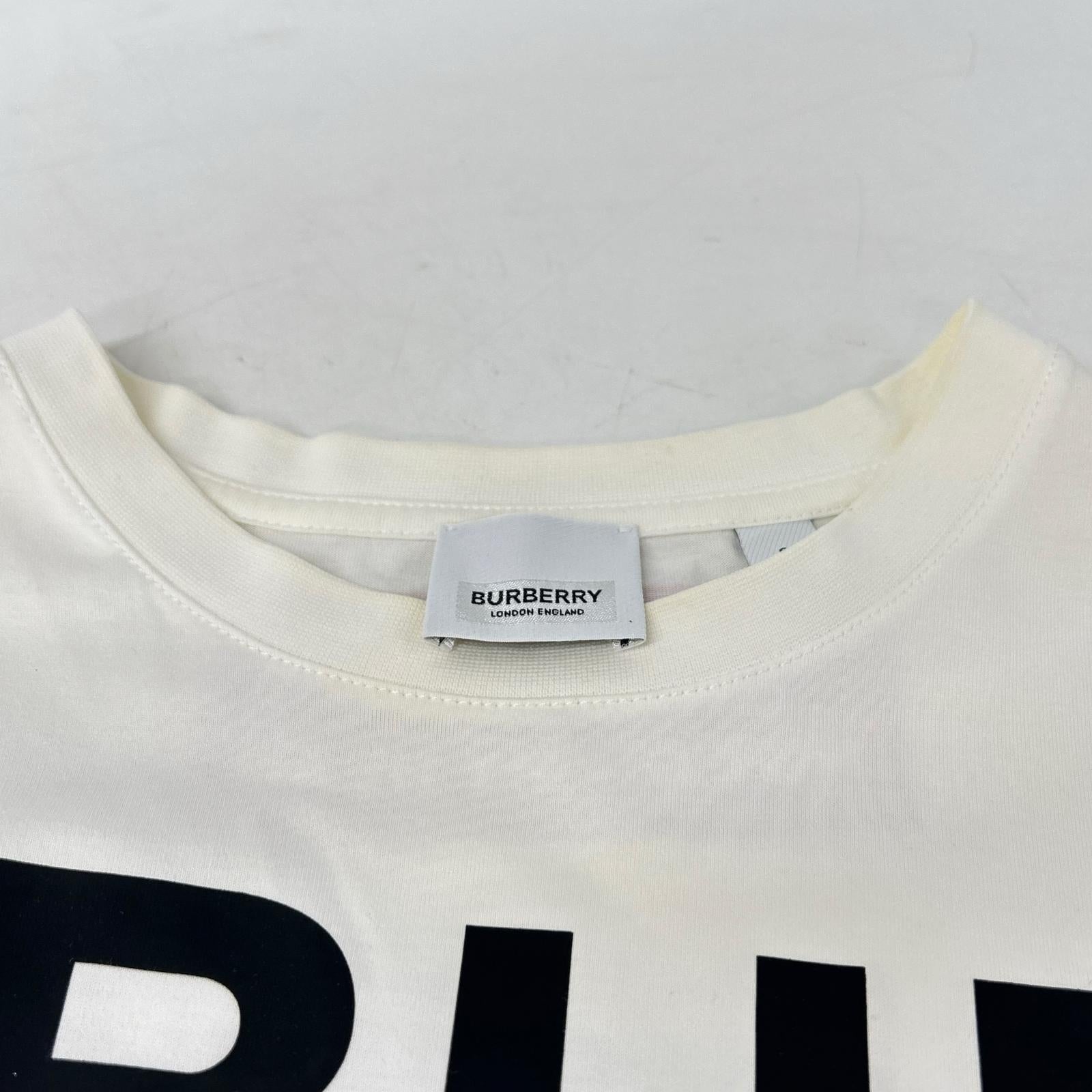 BURBERRY バーバリー 8017103 ホワイト ホースフェリープリント コットン オーバーサイズ Tシャツ トップス