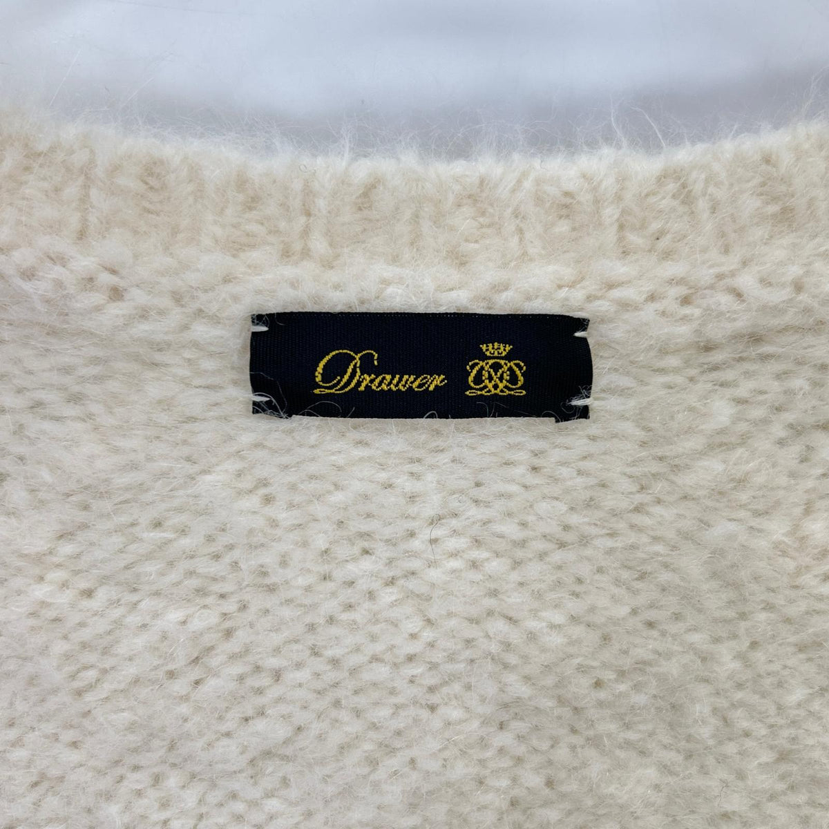 DRAWER ドゥロワー アイボリー 3G フリンジジップアップニットジャケット ジャケット