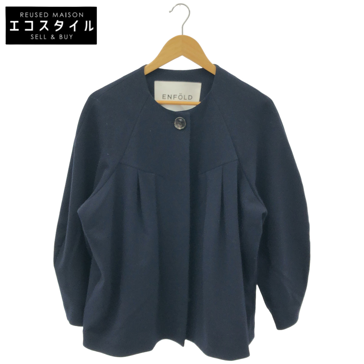 ENFOLD エンフォルド 300HS230-0710 24SS ネイビー TUCK SOLID-JACKET ジャケット