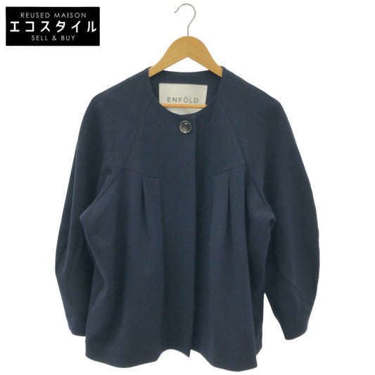 ENFOLD エンフォルド 300HS230-0710 24SS ネイビー TUCK SOLID-JACKET ジャケット