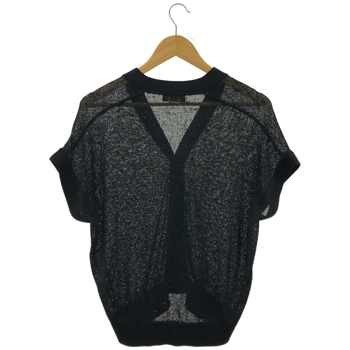 DRAWER black sequin and glitter short-sleeve knit cardigan