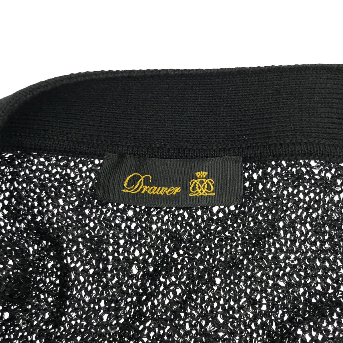 DRAWER black sequin and glitter short-sleeve knit cardigan