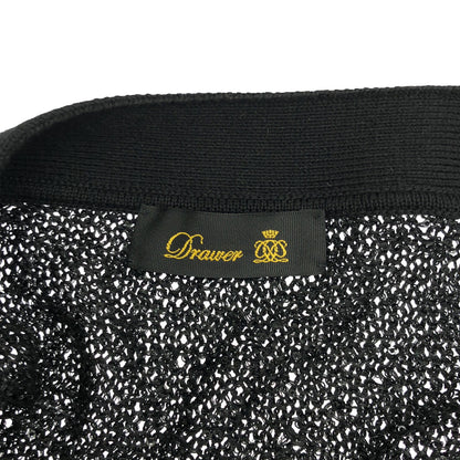 DRAWER black sequin and glitter short-sleeve knit cardigan