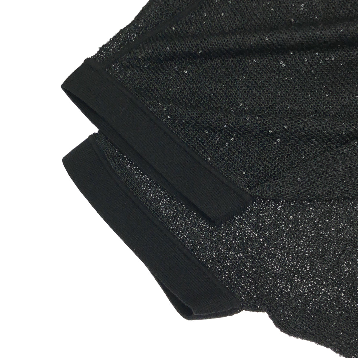 DRAWER black sequin and glitter short-sleeve knit cardigan