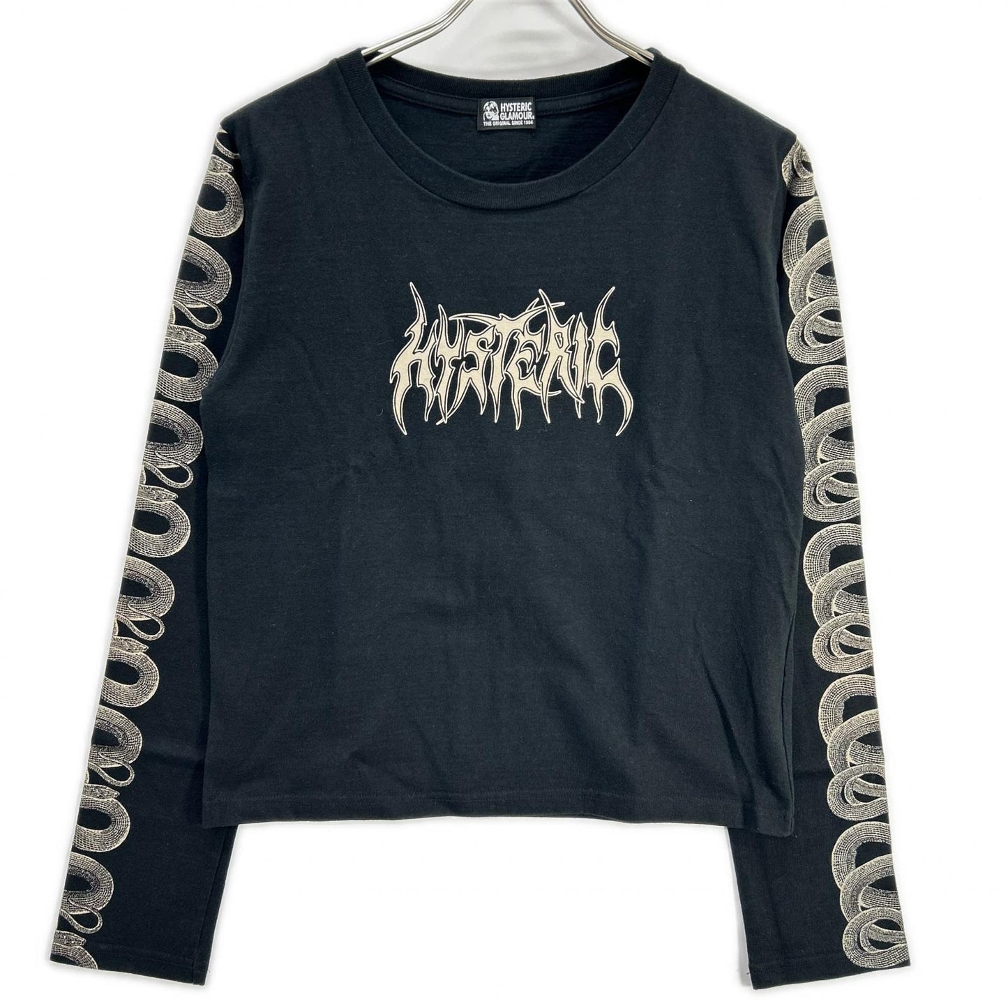 HYSTERIC GLAMOUR Hysteric Glamour 01193CL03 Black SNAKE SLEEVE Long-sleeved T-shirt Top