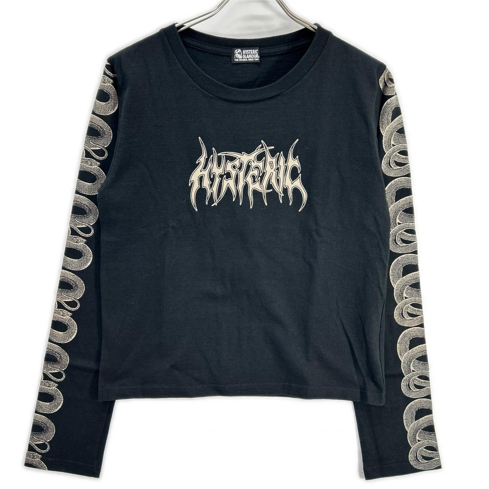 HYSTERIC GLAMOUR Hysteric Glamour 01193CL03 Black SNAKE SLEEVE Long-sleeved T-shirt Top