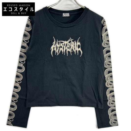 HYSTERIC GLAMOUR ヒステリックグラマー 01193CL03 ブラック SNAKE SLEEVE ロンT トップス