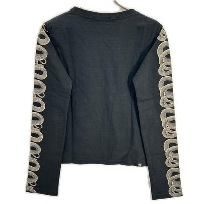 HYSTERIC GLAMOUR Hysteric Glamour 01193CL03 Black SNAKE SLEEVE Long-sleeved T-shirt Top
