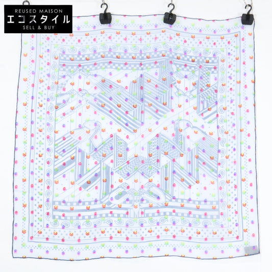 HERMES エルメス 【美品】SANGLES EN ZIGZAG BANBANA ジグザグのサングル シルク混 カレ60 スカーフ