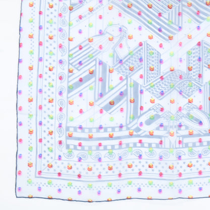 HERMES エルメス 【美品】SANGLES EN ZIGZAG BANBANA ジグザグのサングル シルク混 カレ60 スカーフ
