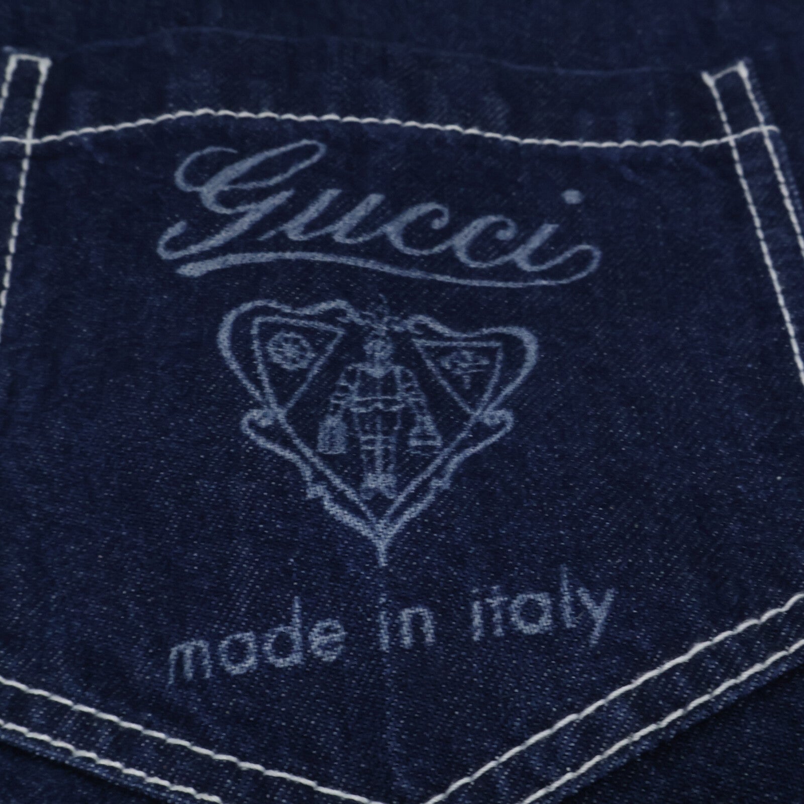 GUCCI グッチ 【国内正規/25年製】815658 XDC6S 4032 レーザー 半袖デニムシャツ トップス