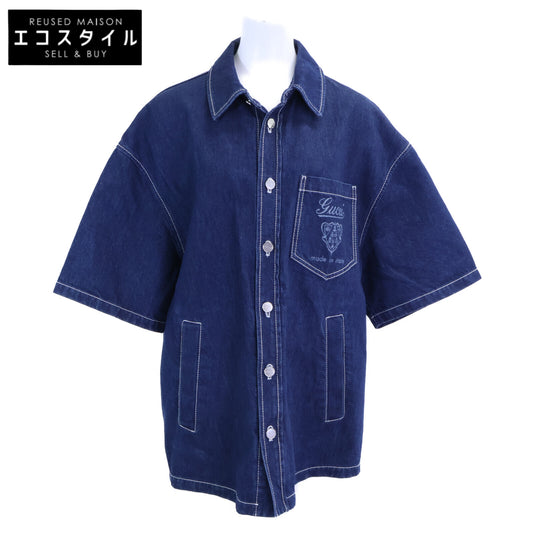 GUCCI グッチ 【国内正規/25年製】815658 XDC6S 4032 レーザー 半袖デニムシャツ トップス