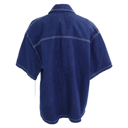 GUCCI グッチ 【国内正規/25年製】815658 XDC6S 4032 レーザー 半袖デニムシャツ トップス