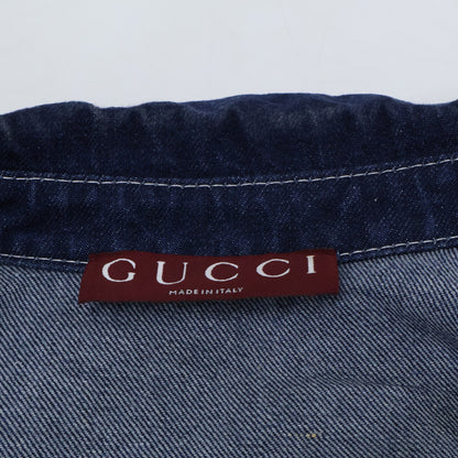 GUCCI グッチ 【国内正規/25年製】815658 XDC6S 4032 レーザー 半袖デニムシャツ トップス