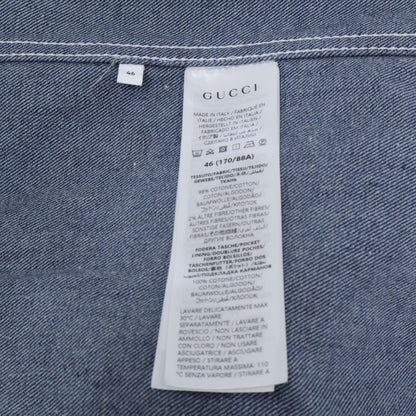 GUCCI グッチ 【国内正規/25年製】815658 XDC6S 4032 レーザー 半袖デニムシャツ トップス