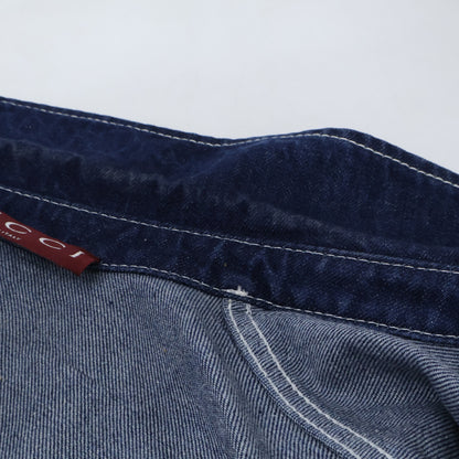 GUCCI グッチ 【国内正規/25年製】815658 XDC6S 4032 レーザー 半袖デニムシャツ トップス