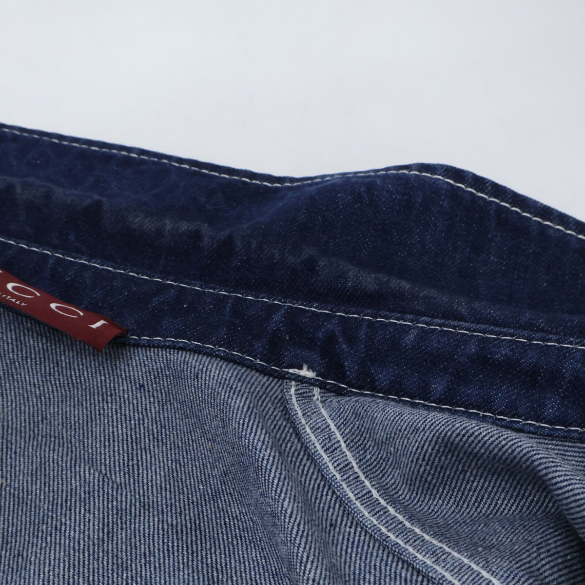 GUCCI グッチ 【国内正規/25年製】815658 XDC6S 4032 レーザー 半袖デニムシャツ トップス