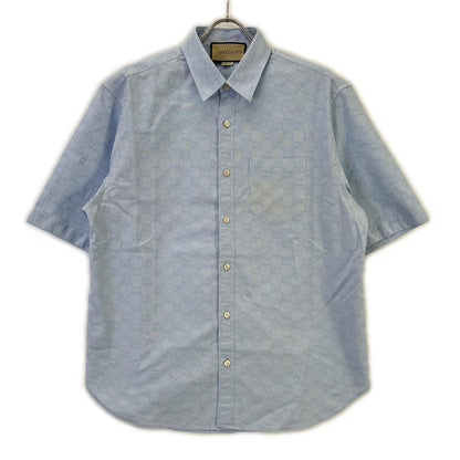 GUCCI グッチ ブルー 770295 ZAM9M GGスプリーム オックスフォードコットン シャツ トップス