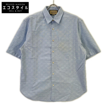 GUCCI グッチ ブルー 770295 ZAM9M GGスプリーム オックスフォードコットン シャツ トップス
