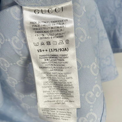 GUCCI グッチ ブルー 770295 ZAM9M GGスプリーム オックスフォードコットン シャツ トップス