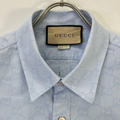 GUCCI グッチ ブルー 770295 ZAM9M GGスプリーム オックスフォードコットン シャツ トップス