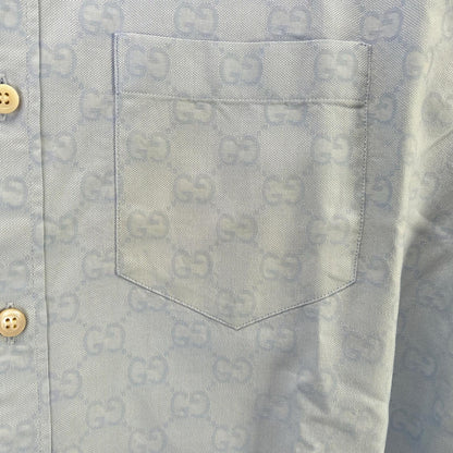 GUCCI グッチ ブルー 770295 ZAM9M GGスプリーム オックスフォードコットン シャツ トップス