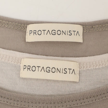 PROTAGONISTA プロタゴニスタ PNT?CT-73 ベージュグレー レイヤーカットソー トップス