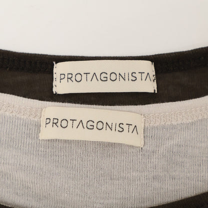 PROTAGONISTA プロタゴニスタ PNT?CT-73 ベージュブラウン レイヤーカットソー トップス