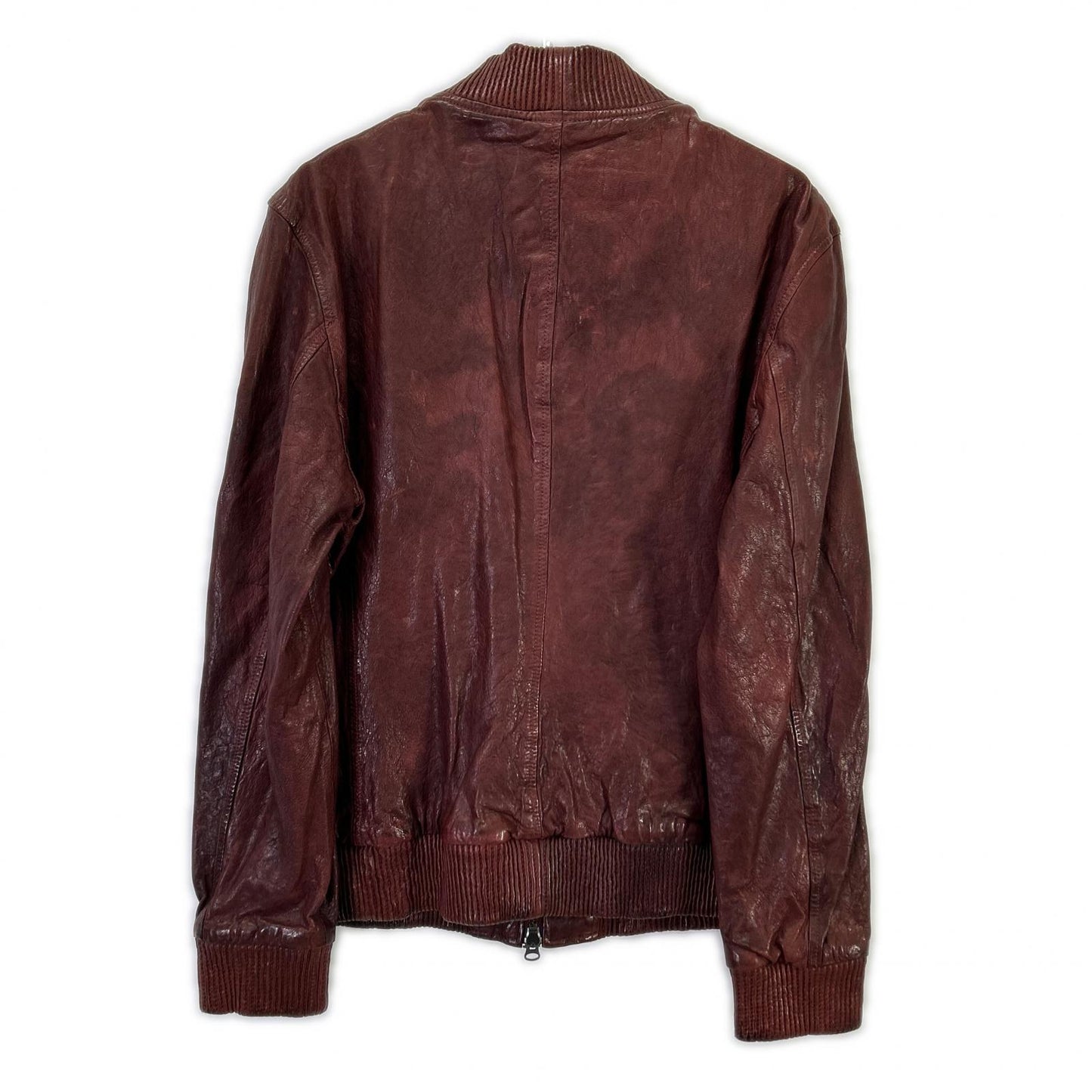 AVIREX 6131016 Bordeaux Goat Leather MA-1 Bomber Jacket