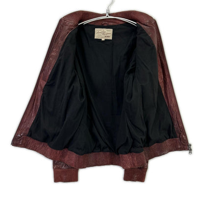 AVIREX 6131016 Bordeaux Goat Leather MA-1 Bomber Jacket
