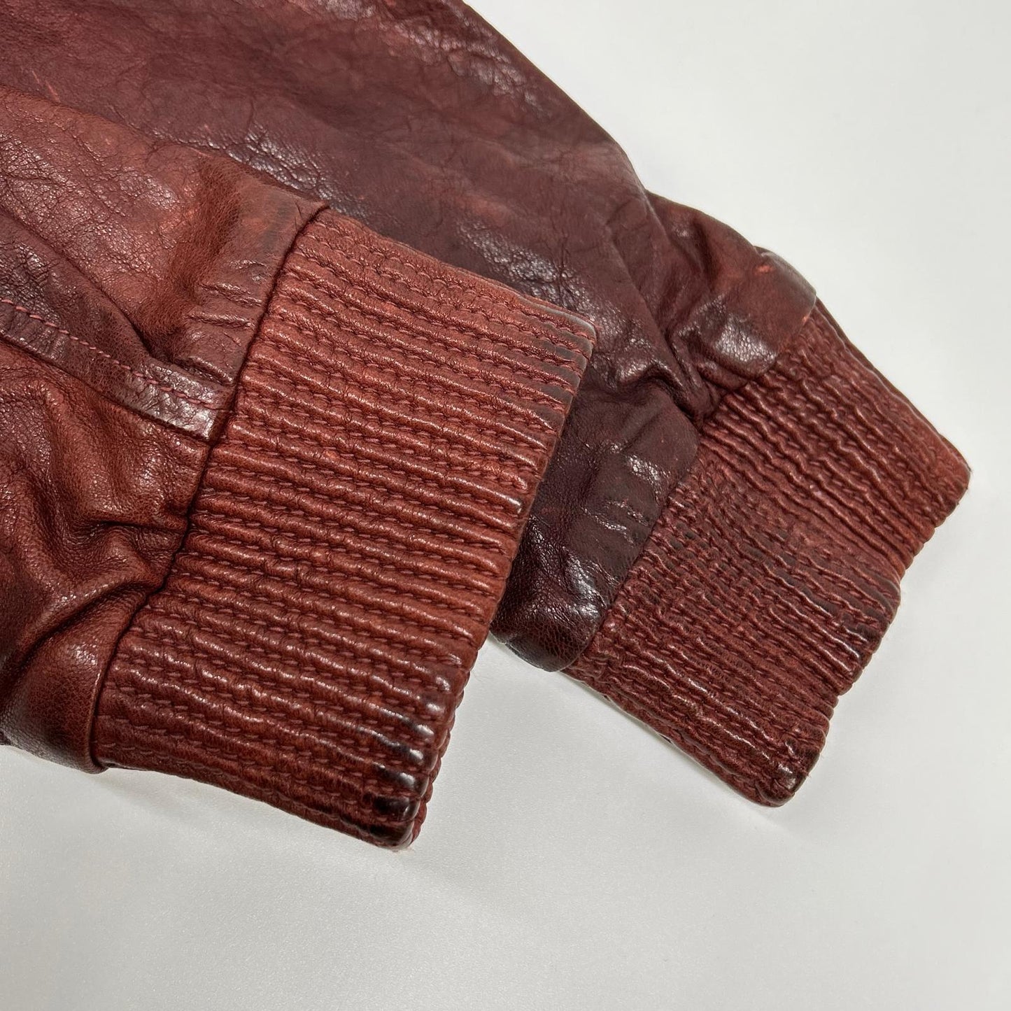 AVIREX 6131016 Bordeaux Goat Leather MA-1 Bomber Jacket