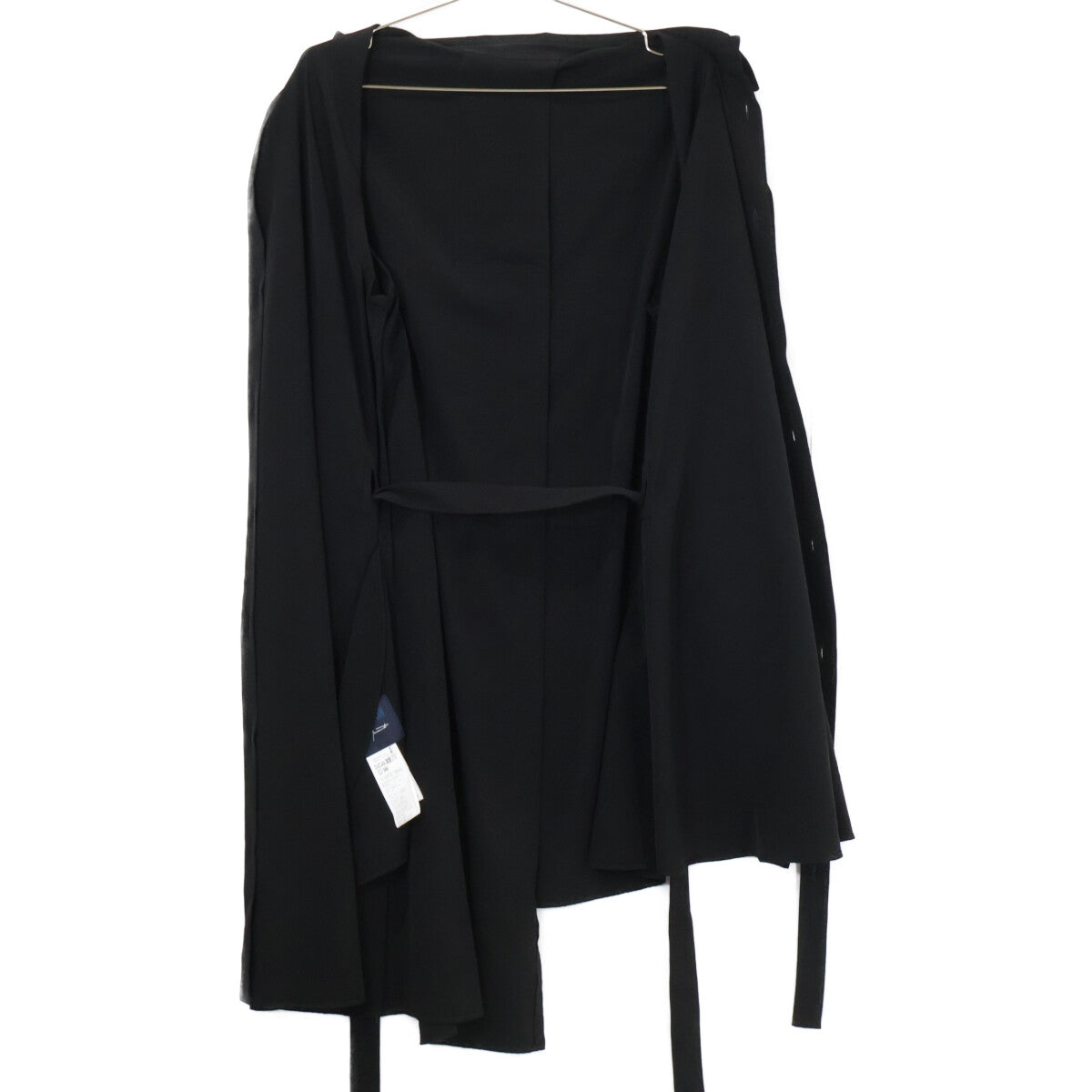 REGULATION Yohji Yamamoto レギュレーション ヨウジヤマモト 【24SS】FY-B55-500 CHINE R-FRONT ZIP SHIRT アシメントリーデザイン ベルト付 ロングシャツ トップス